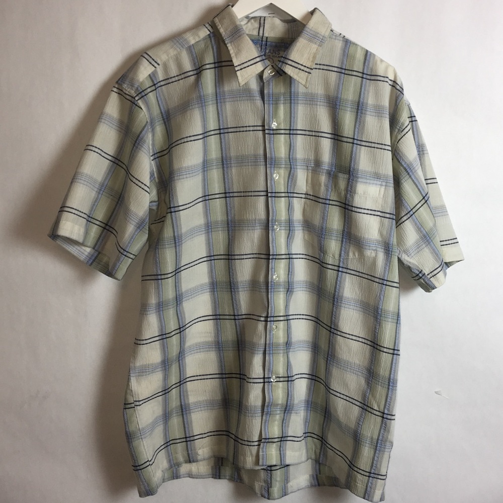 Fusal Jeans Mens Short Sleeve ButtonUp Shirt Large